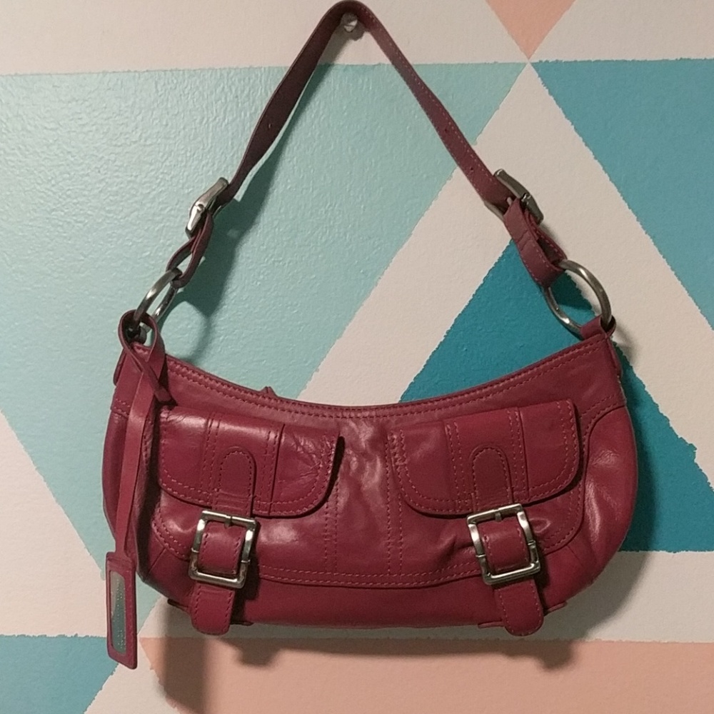 DKNY Leather Burgundy Handbag
